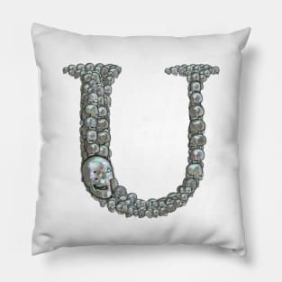 Skull Alphabet U Pillow