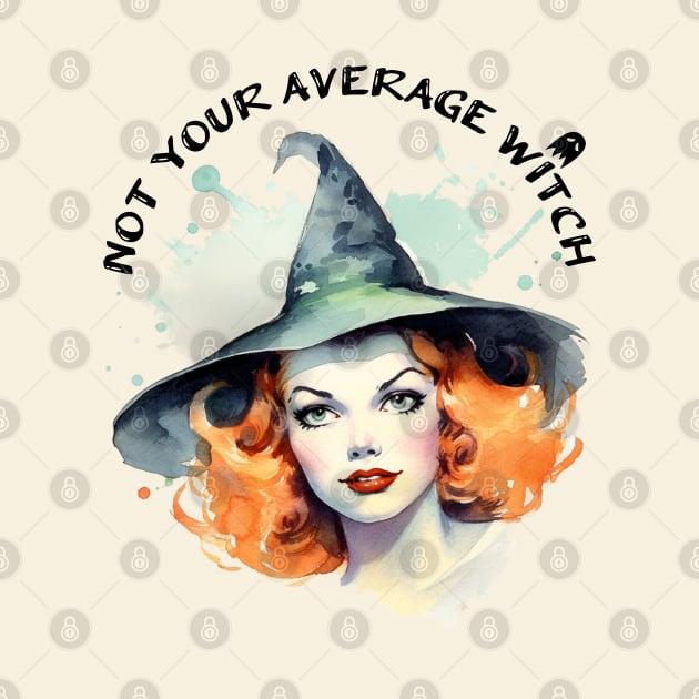 Not Your Average Witch Cute Red Head with Witch Hat Illustration Art by AdrianaHolmesArt