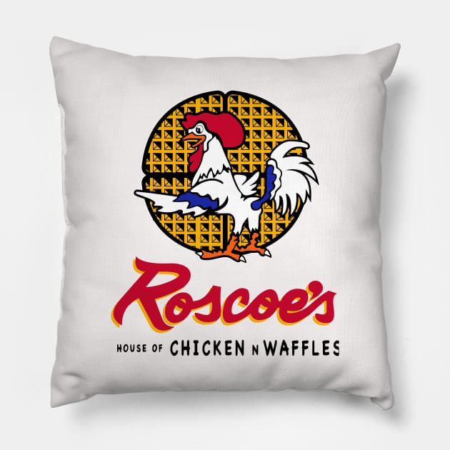 Roscoe;s House of Chicken Waffles Pillow by limdaebum