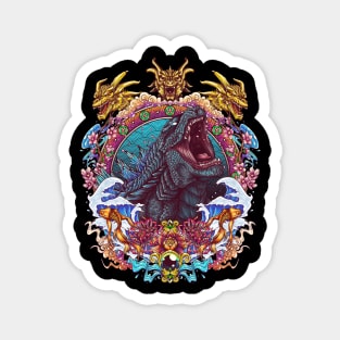 godzilla ornate Magnet