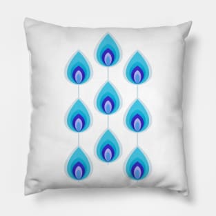 Retro geometric evil eye teardrops Pillow