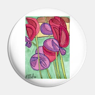 Sweet Pea Flowers Pin