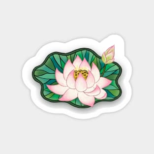 Minhwa: Little Lotus Pink (Korean traditional/folk art) Magnet