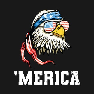 4th Of July Merica USA Flag Bald Eagle Patriotic Veteran T-Shirt