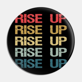 Retro Vintage Rise Up Stop Human Trafficking Pin