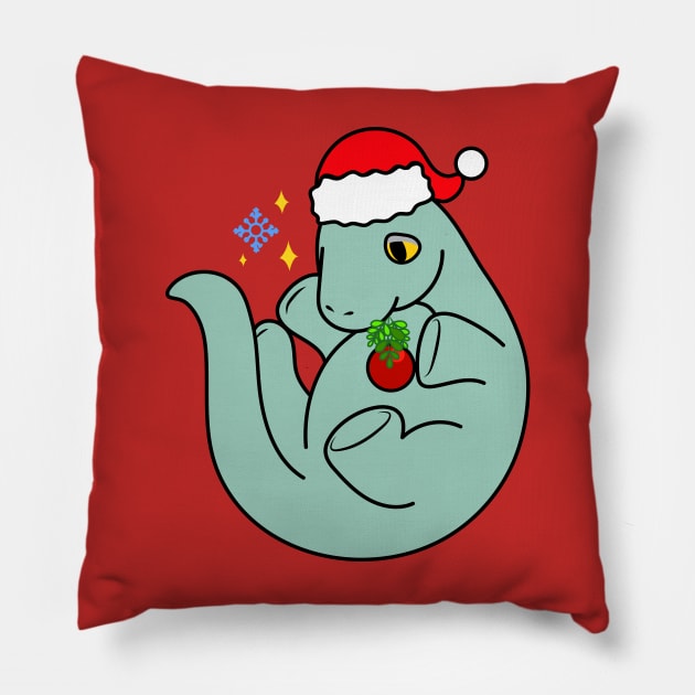 Gertie The Holiday Ice Cream Dinosaur Pillow by DeepDiveThreads