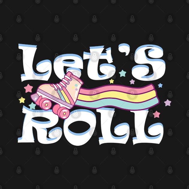 Cute Lets Roll Roller Skating Gift Print Roller Skate Product by Linco