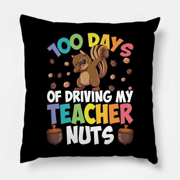 100 Days of Driving my Teacher Nuts Boys Kids Girls Teachers Pillow by Sandra Holloman