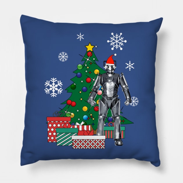 Cyberman Dr Who Around The Christmas Tree Pillow by Nova5