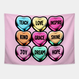 Valentine's Day Conversation Hearts Teacher Appreciation Tapestry