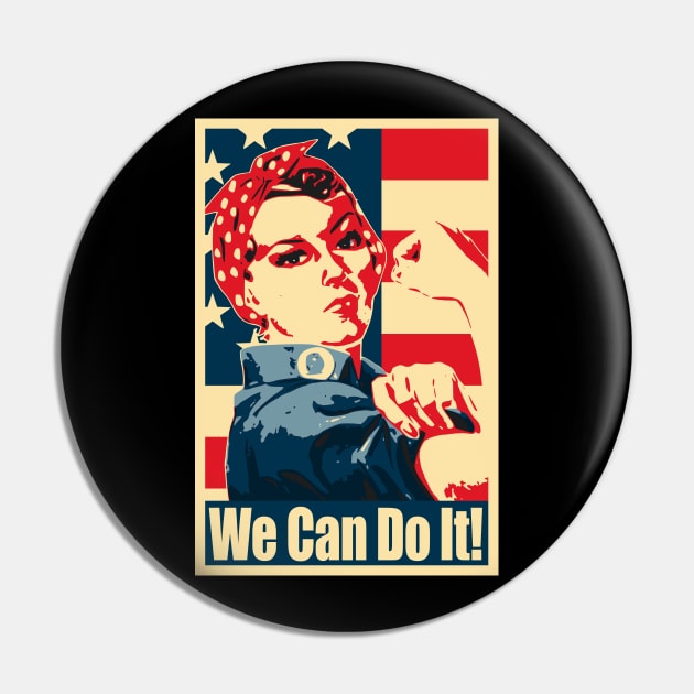 Rosie The Riveter We Can Do it Propaganda Poster Pin by Nerd_art