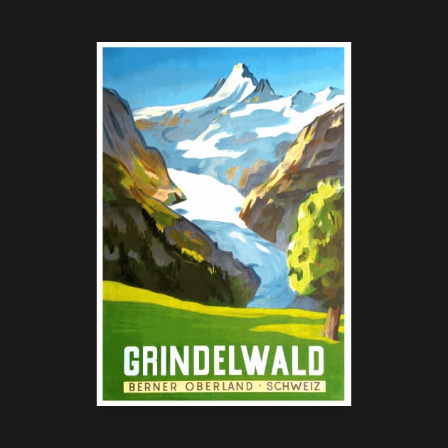 Grindelwald, Switzerland - Vintage Travel Poster Design by Naves
