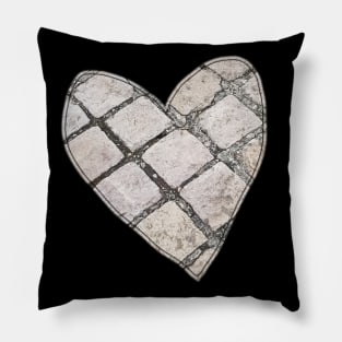 Concrete Heart Valentines Day Pillow