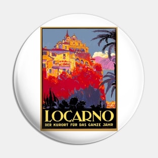 Locarno, Switzerland - The Health Spa for the Entire Year - Vintage Travel Poster Pin