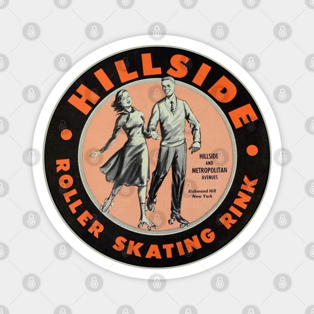 Vintage Roller Skating Richmond Hill New York Magnet by Timeless Chaos