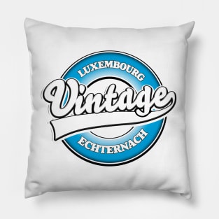 Echternach luxembourg vintage style logo Pillow