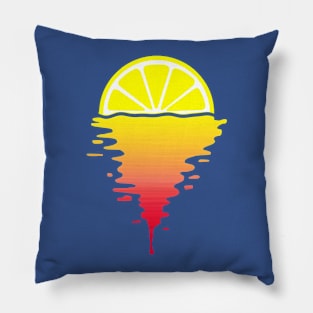 Cool Lime 80s Sunset Pillow