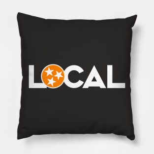 Tennessee Local // Tennessee State Flag Tri Star Orange Circle Pillow