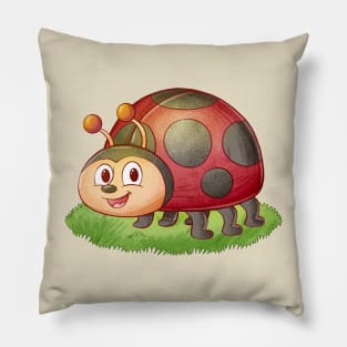 LadyBug Hand Drawn Pillow