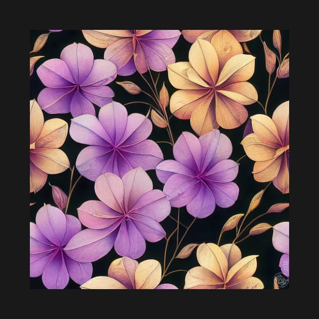 Purple and Yellow Flowers - Floral Design by JediNeil