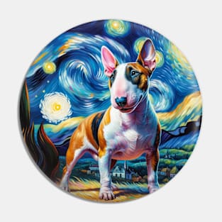 Starry Mini Bull Dog Portrait - Pet Portrait Pin