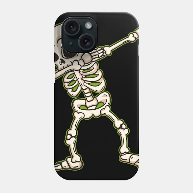 Dabbing Skeleton I Funny Halloween Novelty I Dab Kids Adult design Phone Case by biNutz
