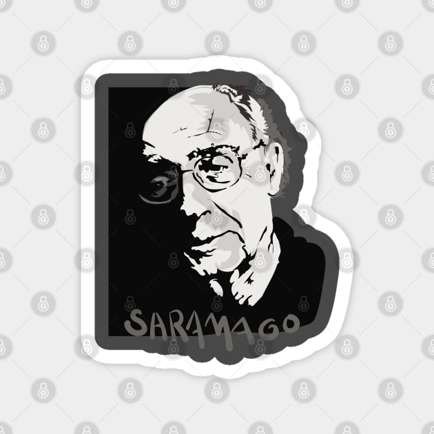 Portrait of Saramago. Magnet by Slownessi