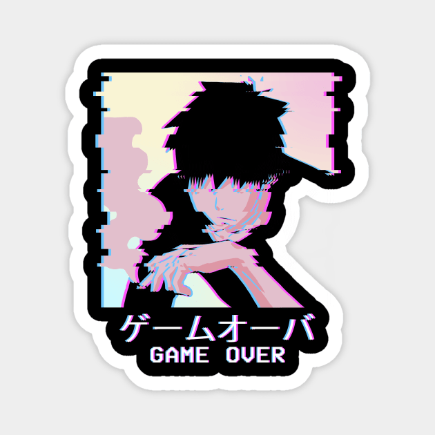 Emo Anime Boy Game Over Lofi Vaporwave Otaku Weeb Magnet by Alex21