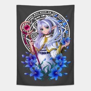 Frieren and Blue Flowers Tapestry