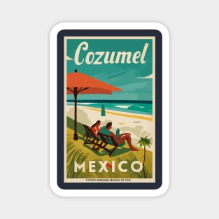 A Vintage Travel Art of Cozumel - Mexico Magnet