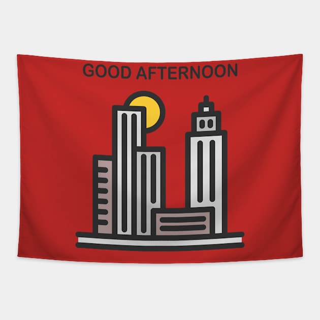 GOOD AFTERNOON CITY Tapestry by dablohotaka