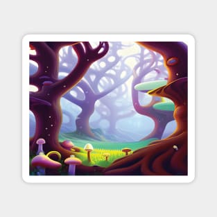 Dreamy Mushroom Forest Magnet