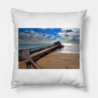 Bournemouth Pier And Beach Dorset England Pillow