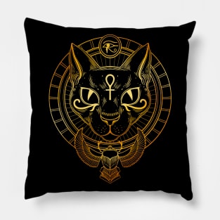 Bastet. Egyptian cat goddess Pillow