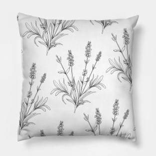 Lavender Line Art Pattern Pillow