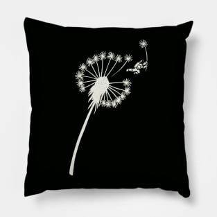 Dandelion Astronaut Flying Away Make a Wish by Tobe Fonseca Pillow