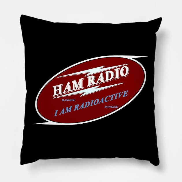 Ham Radio - danger! Pillow by amarth-drawing