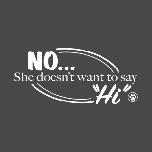 No She Doesn't Want To Say "Hi" T-Shirt