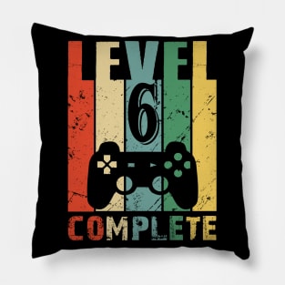 Vintage 6th Wedding Anniversary Level 6 Complete Video Gamer Birthday Gift Ideas Pillow