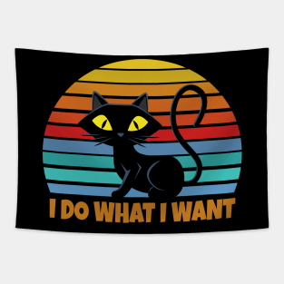 Vintage Black Cat Lover Tapestry