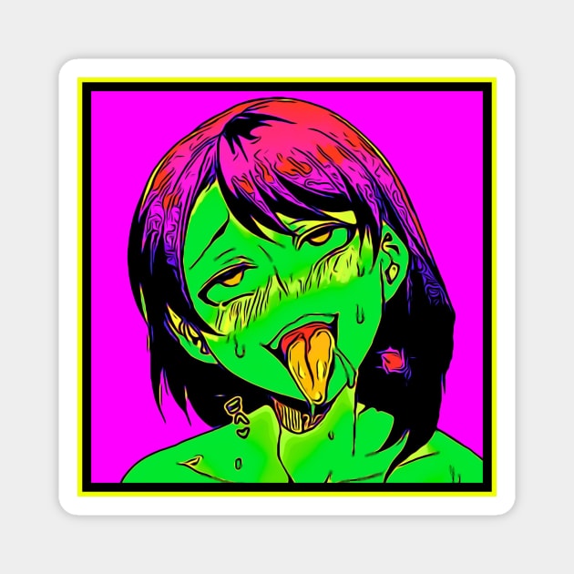 Ahegao Gothic PopArt Magnet by BigTexFunkadelic