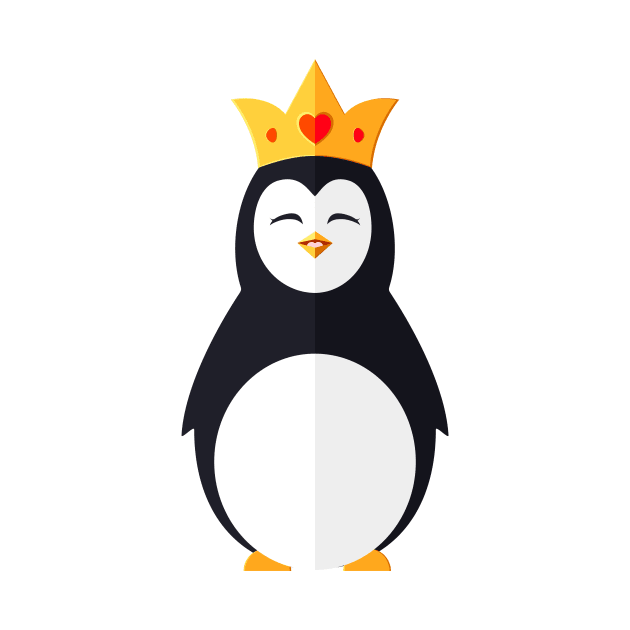 jolly penguin wearing a crown by Olha_Kulbachna