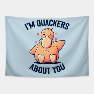 I’m Quackers About You Funny Cute Duck Gift Tapestry