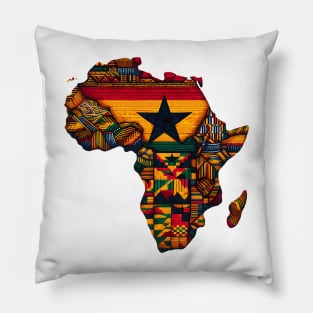 African Map Kente Pattern Ghana Flag Pillow