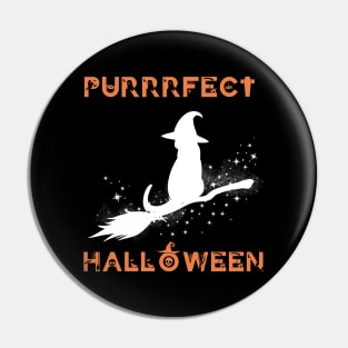 Funny Gifts for Halloween Witcher Cat Purrrfect Halloween Pin