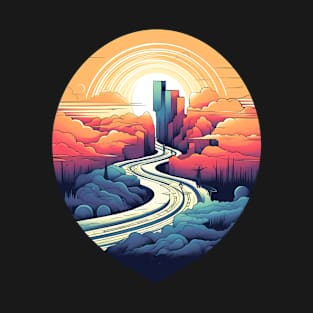 Eternal Path: Nature-Inspired Art Nouveau Journey | Vibrant Cityscapes T-Shirt