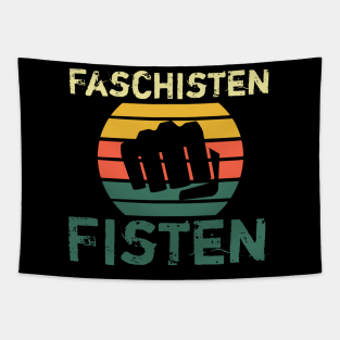 Faschisten Fisten Shirt Gegen Rassismus und Anti AFD Nazis Tapestry