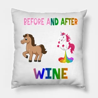 Before and after wine Pillow