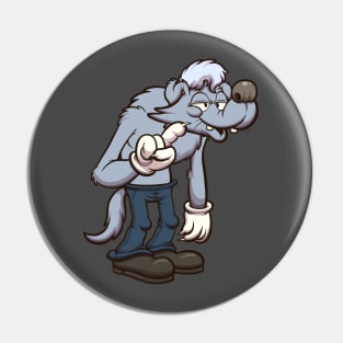 Cute Grey Werewolf Pin