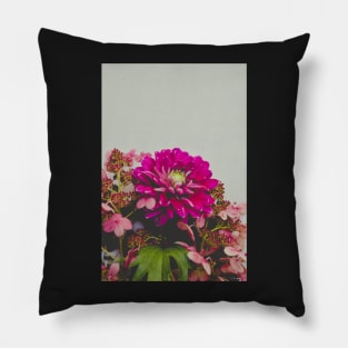 Autumn Dahlia and Hydrangea Flowers Pillow